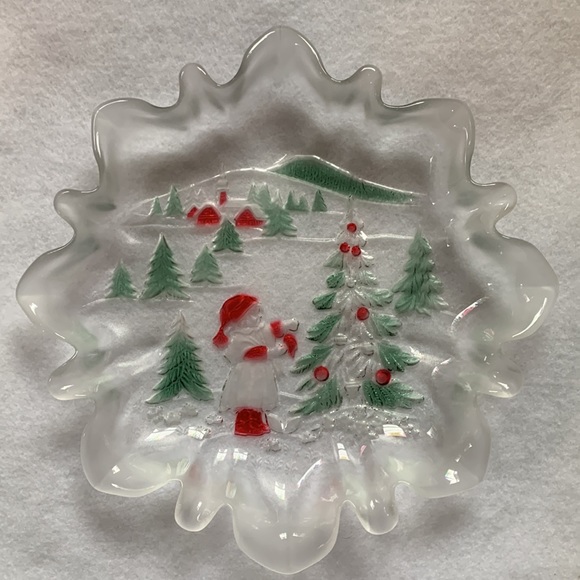 Mikasa “Celebrations” Christmas Serving Plate New In Box Holiday- Frosted Glass - Picture 1 of 11
